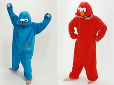 Pajamas Onesie10 outfit Adult sesame street cookie monster blue&red Elmo costume