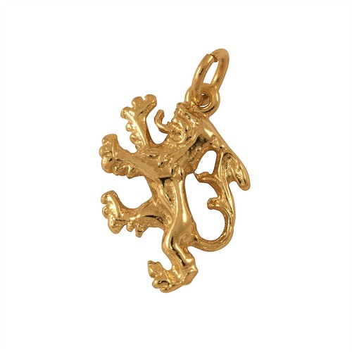9ct gold rampant lion charm - 9ct,