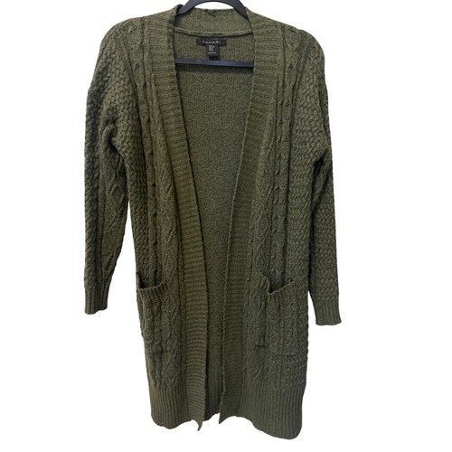 Tahari long green cardigan - tahari,