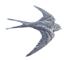 Swallow / Swift/ House Martin Bird Hand Made in UK Pewter Lapel Pin Badge