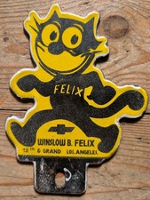 CHEVROLET / FELIX THE CAT - ENAMEL METAL SIGN - Advertising Garage Decor Plaque