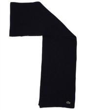 LACOSTE Mens Knit Rectangle Scarf One Size Navy Blue Merino Wool Classic T005