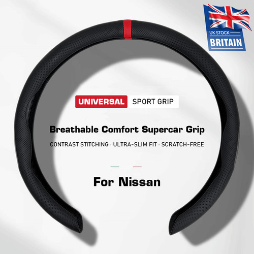 Black leather steering - black,