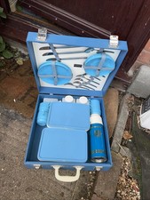 Rare 1950s Sirram Picnic Set (Hawker Harris) Made In England. Blue Solid Box