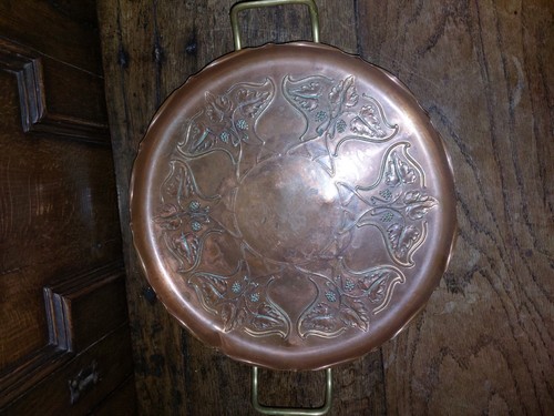 Antique solid copper serving - solid,