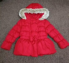NEXT Girl 2-3 years Red Winter Clothes Coat Jacket Hoaded