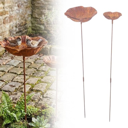 Rustic iron garden bird - 2x,