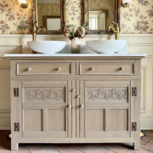 Heritage oak double - , vanity