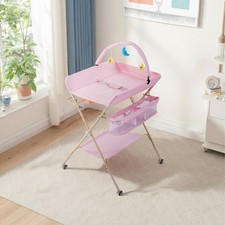 Baby Infant Changing Table Folding Diaper Station Nursery Storage Unit with Toys