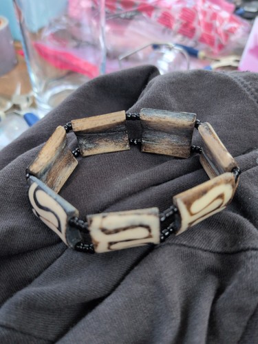 Vintage african batik cow bone - cow,