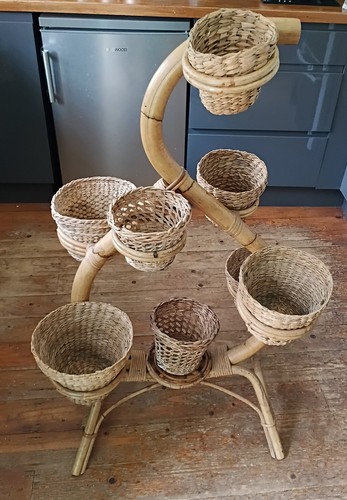 Vintage 1970s wicker bamboo - , s