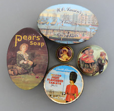 5 Vintage Tins Steel Tin Box Bedford Pears Soap Smith Kendon Larsen