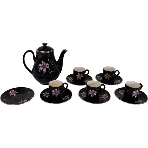 Palissy orchid coffee set - 'orchid',