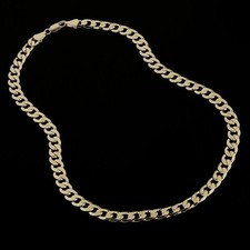 Mens 9ct gold cuban - gold,