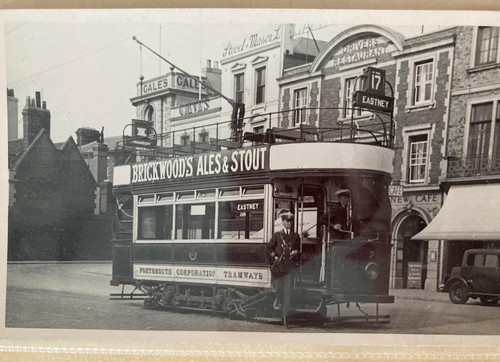 Postcard size photo tram - postcard, at