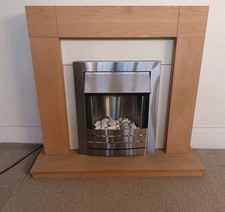 Adam Malmo Fireplace in Oak & Cream with Helios Electric Fire Good Condtion