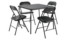 Quin Extend Black Dining Table & 4 Black Chairs
