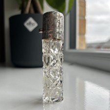 Victorian Hallmarked Silver Cut Glass Scent Bottle Birmingham Charles May 1890