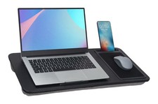 Large Black Lap Desk Portable Tray with Pillow Cushion Fits Up to 17", with Slot