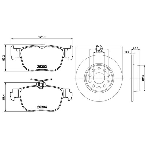Mintex rear brake solid discs - mintex,