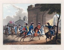 1813  Antique Print - Military LORD WELLINGTON into SALAMANCA Hussars War  (32)
