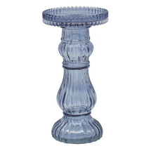 Blue Glass Pillar Candle