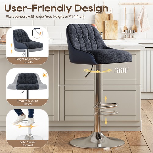 Bar stools set pu - set, leather
