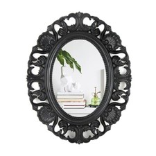 Oval Baroque Hanging Mirror Beautiful Wall Mirror Chic Mirror Home Decor 54X44Cm