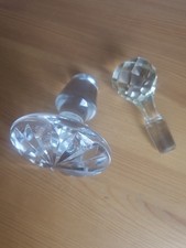 Vintage Pair Cut Glass Decanter Stoppers