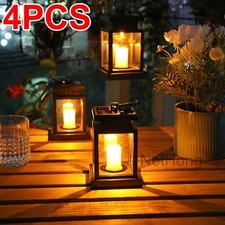 4PCS Solar Hanging LED Lantern Light Outdoor Garden Waterproof Candles Lamp