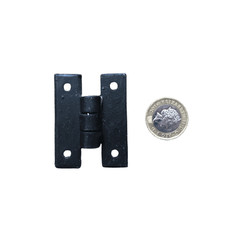 WROUGHT IRON DECORATIVE H HINGES SMALL BLACK RUSTIC COTTAGE  SOLD IN PAIRS 2"