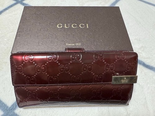 Gucci burgundy long wallet - gucci, gg