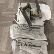 Jedo Collection Door Handles KNURLED Internal Doors Lever  ANTIQUE BRASS