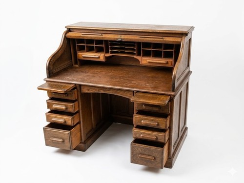 Antique english tiger oak roll - antique,
