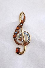 Large Treble Clef Brooch Music