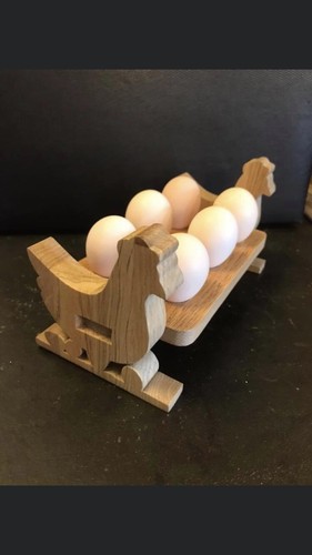 Handmade wooden egg rack - egg,