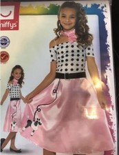 SMIFFYS 1950'S POODLE GIRL FANCY DRESS COSTUME AGE 4-6 GREASE ROCK N ROLL BOPPER