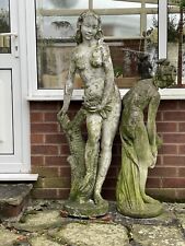 Reclaimed Stone Garden  Statue Of A Girl Holding A Birds Nest 140cm  High