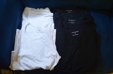 LOT OF 5 MENS BASIC VEST TOPS BLACK AND WHITE SIZE SMALL MEDIUM CASUAL SUMMER