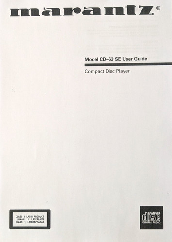 Marantz compact disc - marantz, cd-63