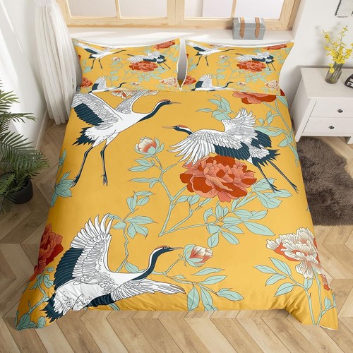 Red crowned crane bedding - crane,