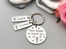 This Daddy is Loved By Keyring, Daddy Personalised Keyring, Father's Day Gift