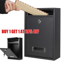 Large Black Lockable Post Box