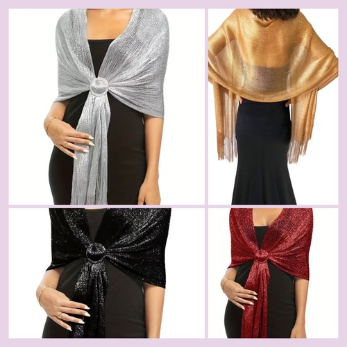 Women sparkly evening shawl - evening,