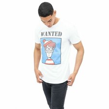 Official Where's Wally Mens Wanted T-Shirt White S - XXL