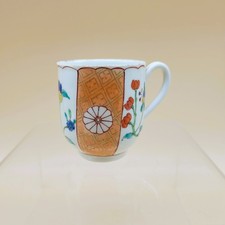 Antique Worcester Porcelain Coffee Cup Scarlet Japan Pattern 18th Century