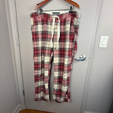 Vtg Abercrombie Heavyweight Plaid Flannel Pajama Pants Lounge Sleepwear Size L