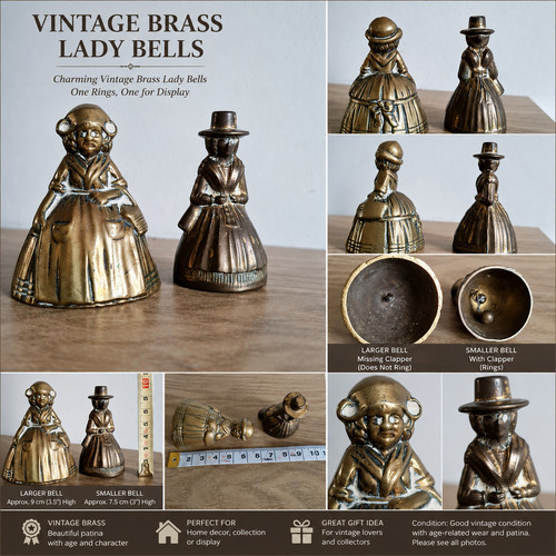 Vintage brass lady bell - vintage,