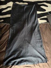 Lioness Satin Mid Waist Maxi Skirt In Black Olive Size Large