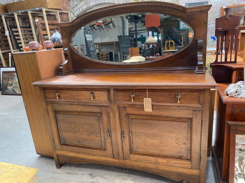 Edwardian mirror back oak - edwardian,